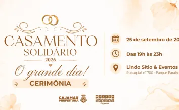 Casamento Solidário 2026 selecionará 10 casais para cerimônia gratuita em Cajamar