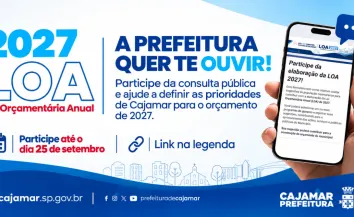 Prefeitura de Cajamar abre participação popular para elaboração da LOA 2027