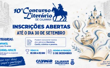 Inscrições para o Concurso Literário de Cajamar já estão abertas
