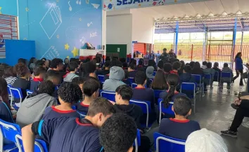 Semana Nacional de Trânsito leva palestra sobre segurança viária a estudantes da EMEB Fernando Pupo Massagardi
